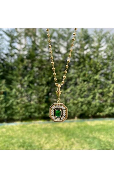 gaila design Steel Green Stone Serenay Leyla Necklace