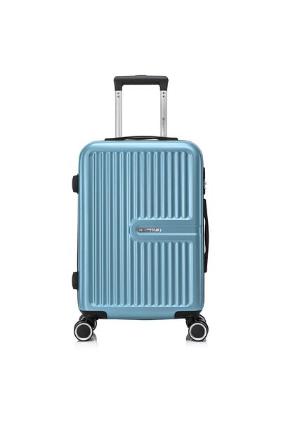 Quasar & Co. Troler Cabina Avion, ®, Model Platinum, 4 Roti, Cifru,55x37x20 Cm,abs, Albastru Deschis