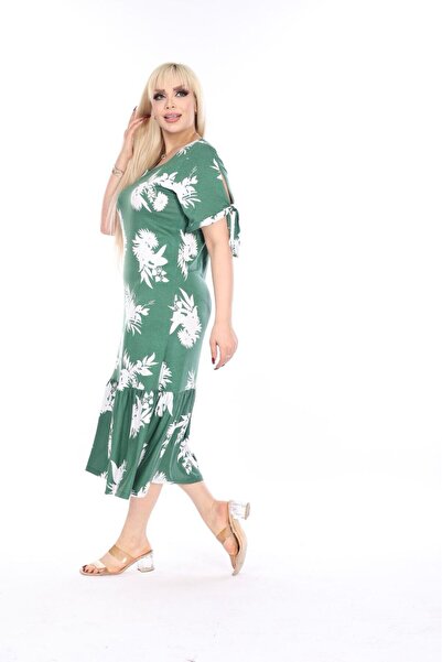 mezura tekstil Μεγάλο μέγεθος τετράγωνο γιακά μέχρι το γόνατο με λεπτομέρεια με κοντό μανίκι βισκόζη χτενισμένο βαμβακερό κομψό σχέδιο Άνετο φόρεμα