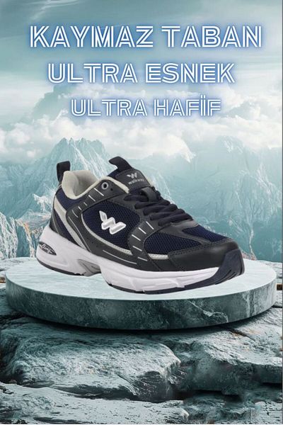WALKWAY Ανδρικά παπούτσια για τρέξιμο Navy Blue White