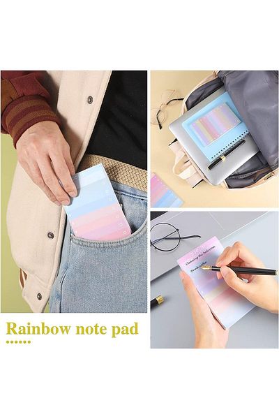fulina 6 Pack to Do List Sticky Notes, Self Adhesive Planner Checklist, 50 Sheet/Pads, Morandi Colors