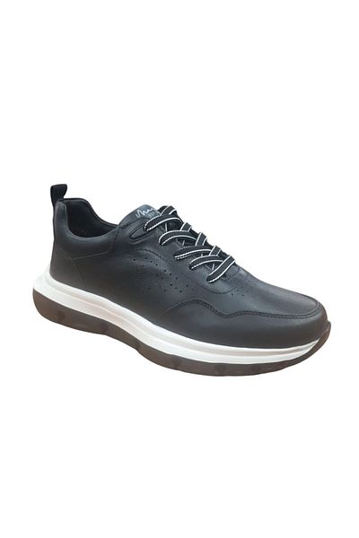 MARCOMEN 152-19356 Black Men's Leather Casual Sports Shoes