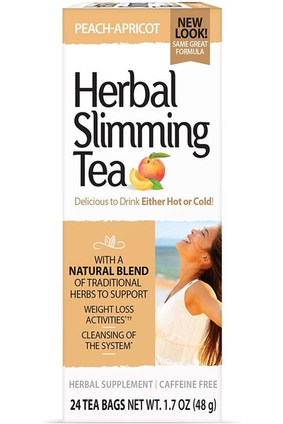 21st Century شاي التخسيس العشبي بنكهة الخوخ والبرقوق