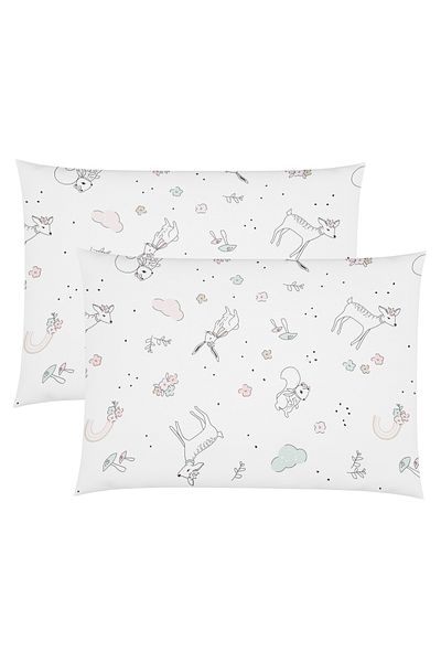 Wheeppo كيس وسادة أطفال قطن 100% غزال - 2 قطعة 35x45