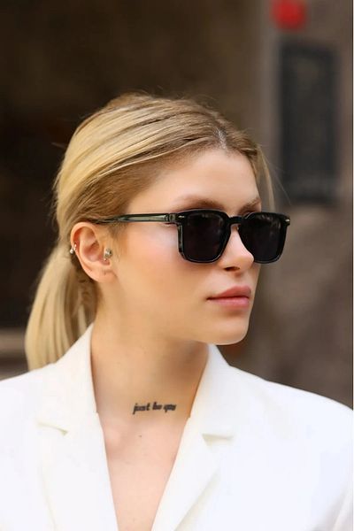 Rams Unisex Black Square Sunglasses