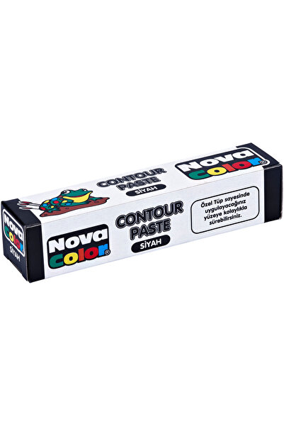 Nova Color Siyah Kontür Boyası 25 ml 1 Adet Cam Vitray Boyası Kontur Siyah Vi...