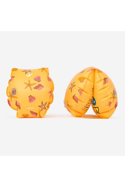 Decathlon Children's Swimming Arm Sleeve - 11/30 kg - Light Yellow - Seashell Pattern