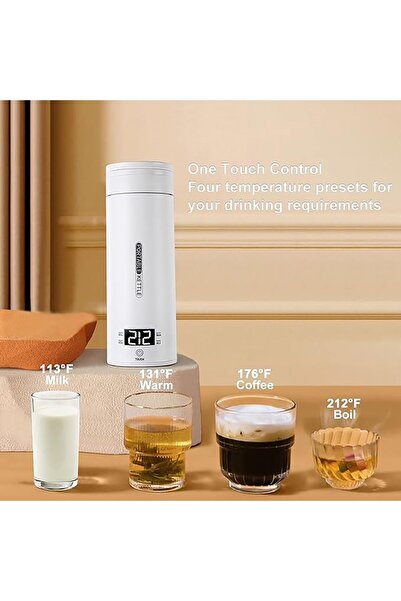 COOYA Portable Electric Tea Kettle, with Temperature Control, 316 Stainless Steel for Milk, Coffee