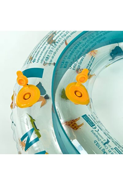 Decathlon Children's Inflatable Swimming Ring - 65 cm - Transparent/Tropical Pattern