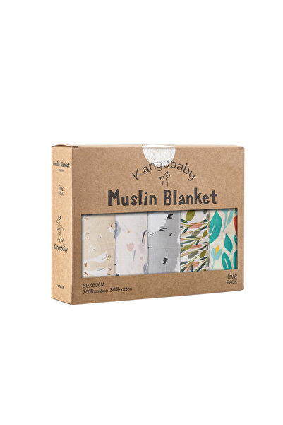 kangobaby MB38 #حياتي الناعمة# عبوة جديدة من 5 قطع مريلة أطفال من قماش موسلين...