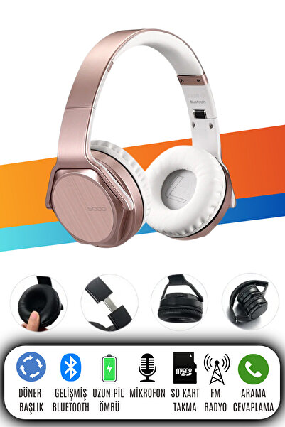 L'eDoren MH3 kablosuz kulaklık katlanabilir Bluetooth uyumlu SODO 5.0 Stereo kulaklık mikrofonlu