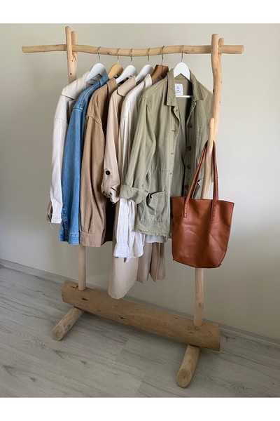 heraklia sanat El Yapımı Doğal Ahşap Ayaklı Askılık