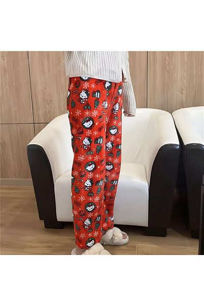 BANDAI 2XL 60--75kg A New Sanrio Y2k Autumn Hello Kitty Batman Pajama Pants Cartoon Hip Hop Ladies Warm Ca