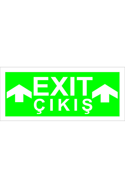Çıkış EXIT Levha Yukarı Yön 12x32 PVC foreks