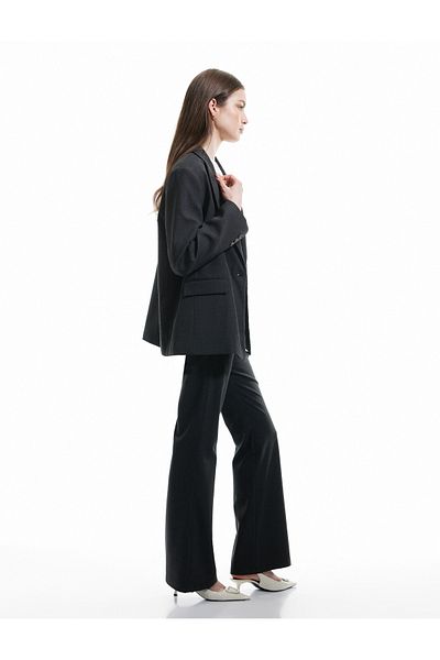 Koton Buttoned Lightweight Flared Leg Fabric Trousers