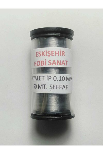 Eskişehir hobi sanat 5 Pieces 50 Meters Ghost Rope 0.10 mm Fish Tape Clear (Total 250 Meters)