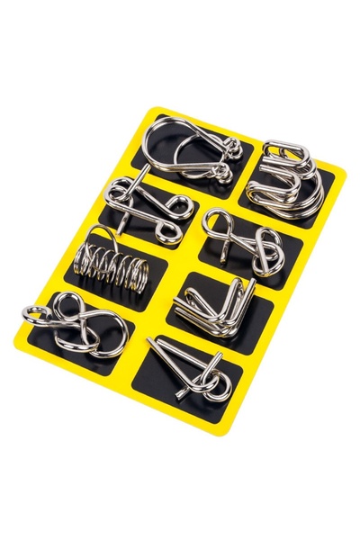 Choice مجموعة من 8 قطع من الألغاز المعدنية من مونتيسوري باللون الأصفر، ألغاز ...