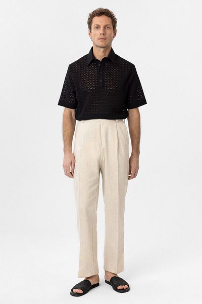 Antioch Black Polo Neck Knitted Men's T-Shirt