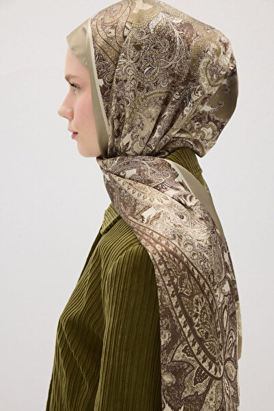 cs camellia scarf Μοτίβο Perle Vibe - Πράσινο ελιάς