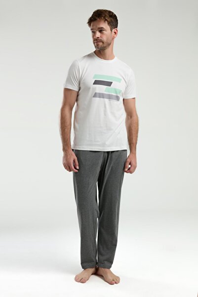 Arnetta Чоловічий великий розмір літній піжамний комплект з кишенями