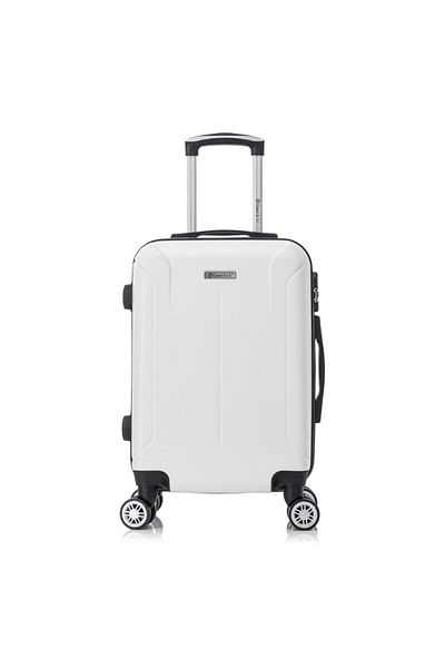 Quasar & Co. Troler Cabina Avion,®,model Smart,maner Telescopic,cifru,55x37x20cm,abs, Alb