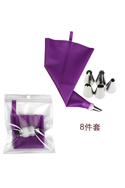 Choice1 8 قطع/14/50 قطعة من أكياس تزيين الحلويات المصنوعة من السيليكون البنفس...