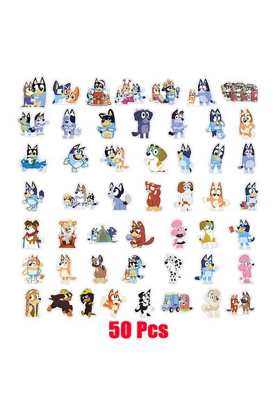 Choice 50pcs-B 50-100Pcs Graffiti Bluey Bingo Stickers Creative Cartoon Refrigerator Sticker Diy Luggage No