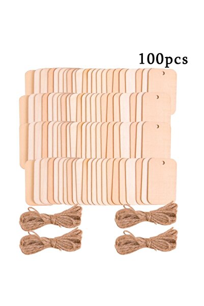 Choice 100 قطعة من علامات الهدايا الخشبية الطبيعية غير المكتملة، ملصق خشبي فا...