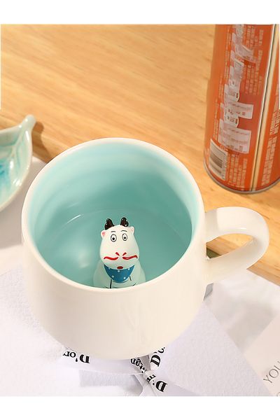 MUKKO HOME 3D Porcelain Mug – Stylish and Fun Surprise Mug with Cute Animal Figurine, 350 ml