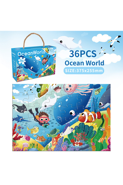 Choice3 Oceans 36pcs Carrying Jigsaw Puzzle Children Paper Large Pieces Puzzl...