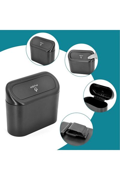 optana Car Trash Can Portable In-Car Portable Lid Organizer Auto Trash Can Office Trash Can