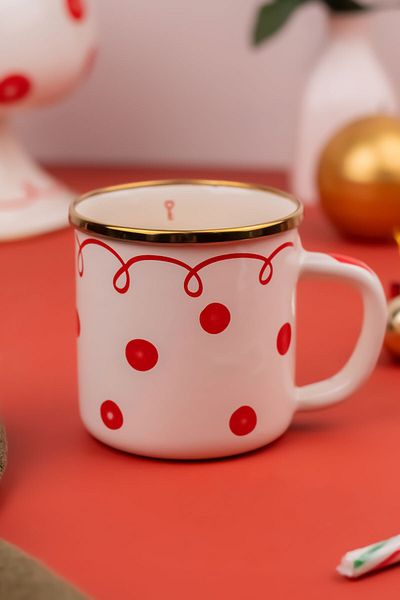 EMAYlab كوب مينا بطابع عيد الميلاد من Merry Dots