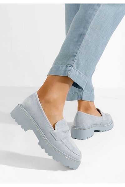 B T Shoes Mocasini cu talpa groasa Tirra V2 albastri