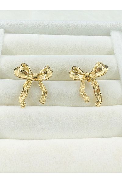 DS DİAMONDSHOP Ribbon Steel Earring Model - Çkp-20260663