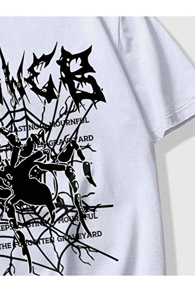 TRENDPUNKY Unisex Gothic Spider Printed Bottom Top Shorts T-Shirt Suit