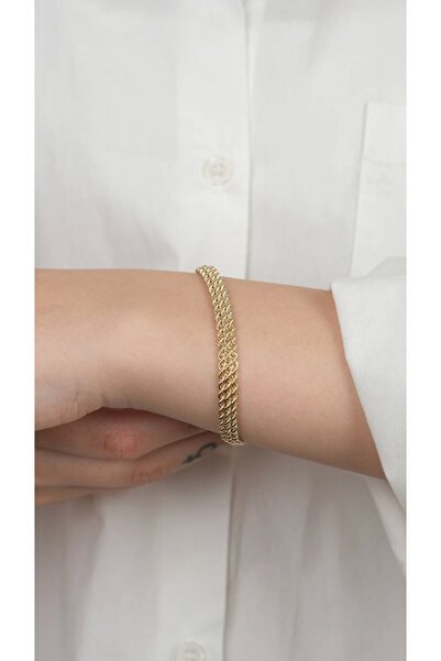 Arpaş 14 Ayar Altın Sade Üç Sıra Burgulu Bileklik