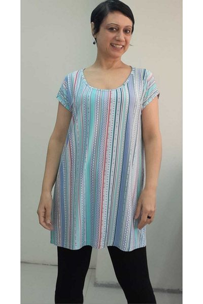 Mertcan Butik Lightweight Low Sleeve Combed Cotton Viscose T-Shirt with a Whole Size of Color