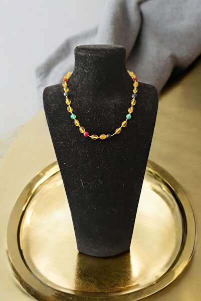 La'Vanti Designs Doğal Kehribar ve Doğal Taşlardan Oluşan Öğrenci Başarı Dikkat Ve Nazar Kolyesi