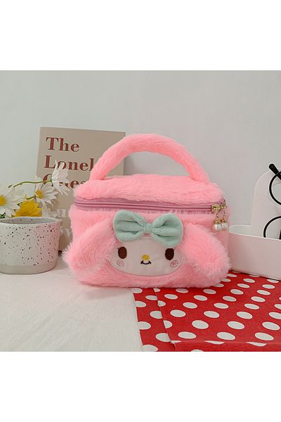 Takara Tomy 2 New Kawaii Sanrio Kuromi Mymelody Kirby Cartoon Anime Plush Bag Cute Handbag Cosmetics Bag Sundri.