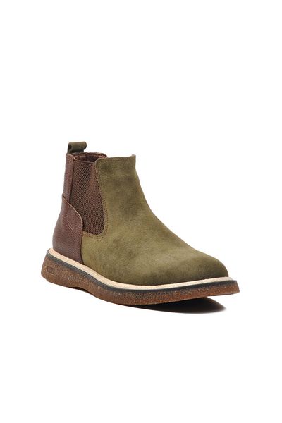 AYAKMOD 684016 M Khaki Suede Γνήσιο Δέρμα Ανδρικές Μπότες