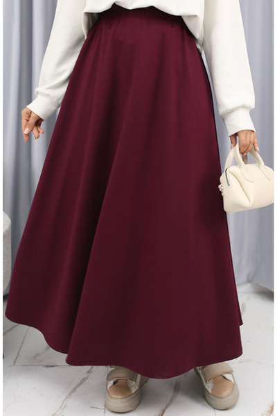 sefamerve Kumaş Etek 5578-02 Bordo