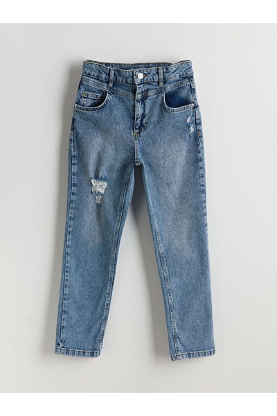 LC Waikiki Girl's Jeans Pants with Adjustable Elastic Waist