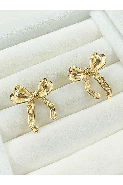 DS DİAMONDSHOP Ribbon Steel Earring Model - Çkp-20260663