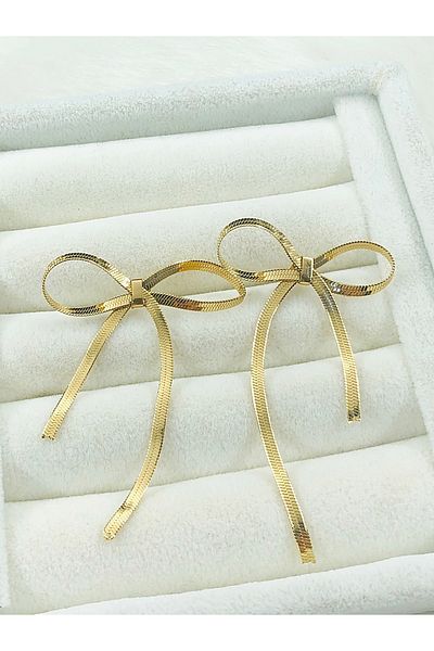 DS DİAMONDSHOP Italian Ribbon Model Steel Earrings - Çkp-202408528