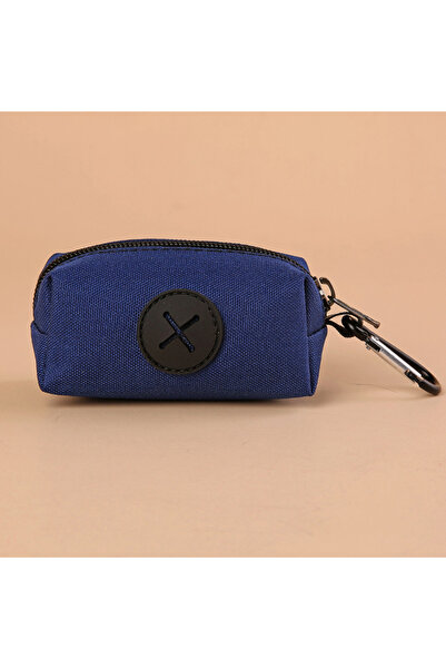 Choice5 dark blue Canvas Dog Poop Bag Holder, Outdoor Pet Waste Bag Dispenser with Carabiner Clip, Animal Wa