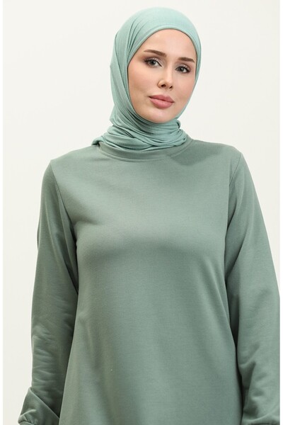 sefamerve 0001-11 Ανοιχτό Πράσινο Παντελόνι με δύο κλωστές Σετ δύο τεμαχίων