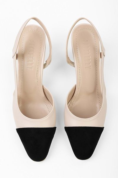 Shoeberry Women's Elya Beige Skin Thick Heeled Shoes