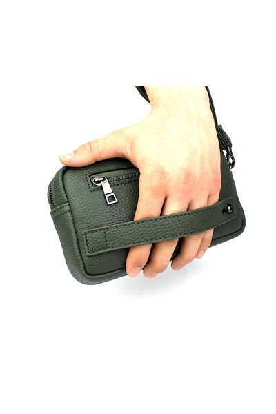 deri,se club Khaki Men's Portfolio - Luxury Hand and Bracelet Belt, Bag