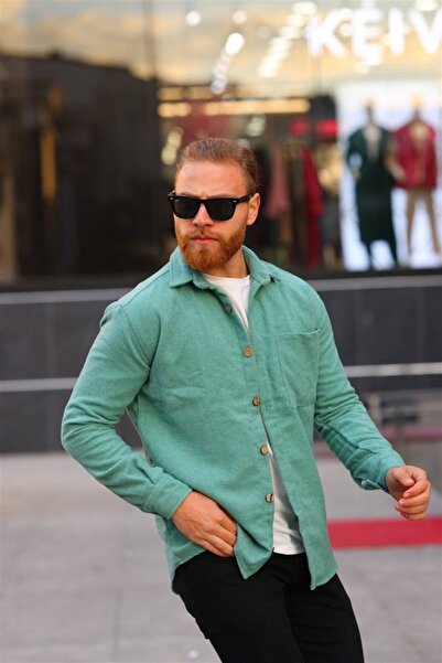 Pobudo Yeşil Renk Oduncu Gömlek