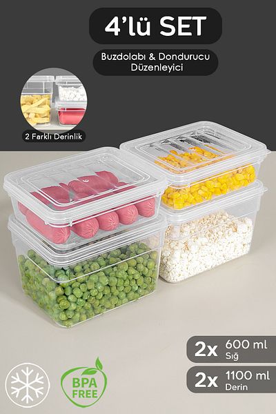 Meleni Home 4'Er Depth Shallow Storage Rough Set - Microwave Compatible Sampler with Transparent Cover